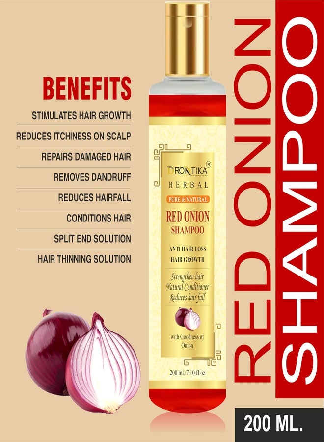 Drontika Natural Red Onion Shampoo With Red Onion Seed Oil Extract, Black Seed Oil & Pro-Vitamin B5 (200ML) - Image 4