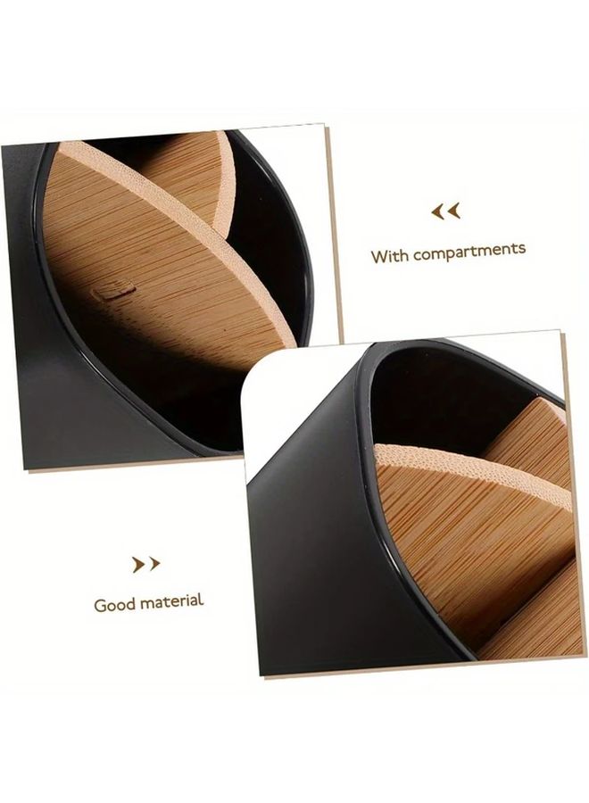 3 Slots Bathroom Organizer Toothbrush And Toothpaste Holder Set Black - Image 5