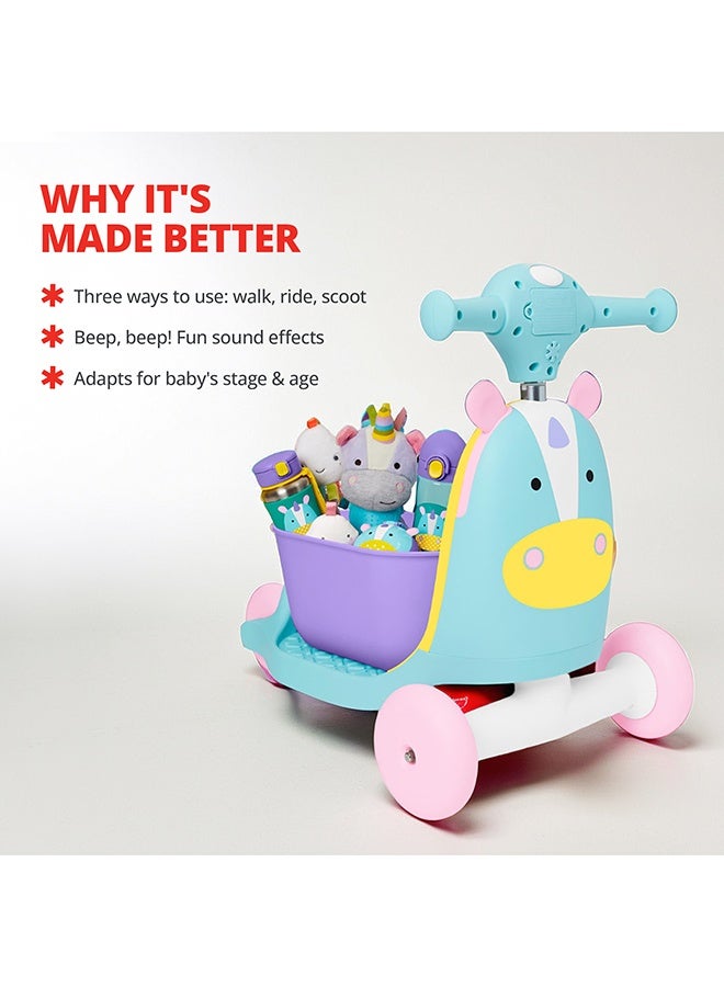 سكيب هوب Skip Hop Zoo 3-in-1 Ride On Toy – Walker, Ride-On & Scooter for Ages 1-3 - Image 3