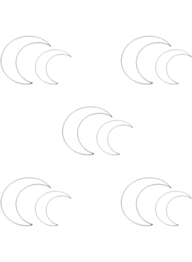 klarako 10pcs Moon Shaped Dream Catcher Rings Hoops Metal Rings Hoops Macrame Rings for DIY Craft Dream Catcher Making Wedding Wreath Decoration Size S L  - Image 1