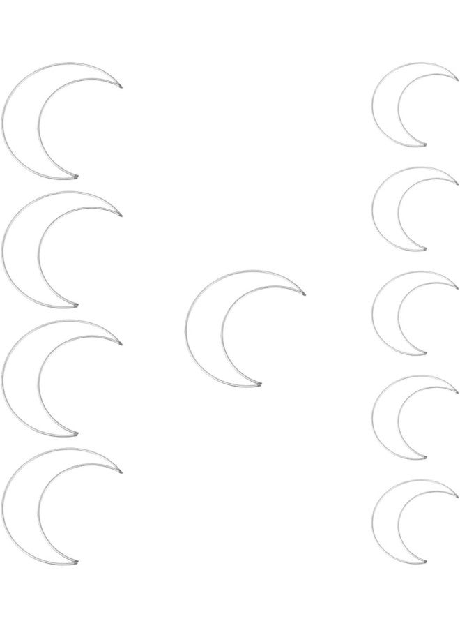 klarako 10pcs Moon Shaped Dream Catcher Rings Hoops Metal Rings Hoops Macrame Rings for DIY Craft Dream Catcher Making Wedding Wreath Decoration Size S L  - Image 2