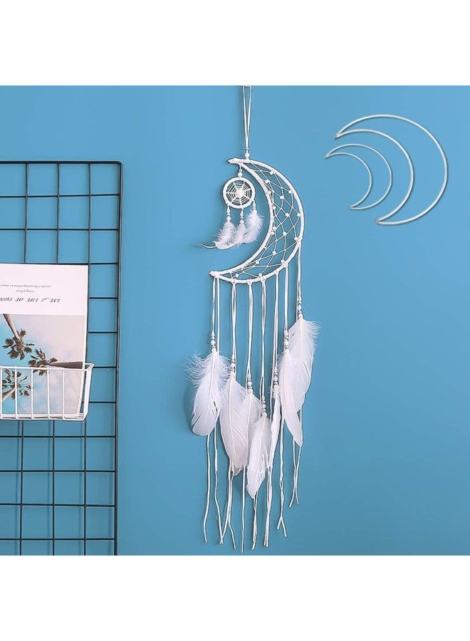 klarako 10pcs Moon Shaped Dream Catcher Rings Hoops Metal Rings Hoops Macrame Rings for DIY Craft Dream Catcher Making Wedding Wreath Decoration Size S L  - Image 3
