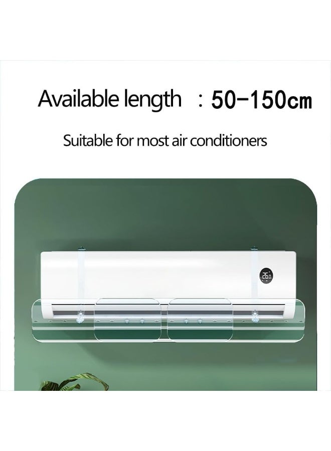 Yakiter Extended Size AC Air Deflector(50-150cm), Yakiter Split Ac Adjustable Flow Deflector,Adjustable Retractable Punch-free Anti Direct Blowing Deflector for Home Office,Suitable for Split air conditioners - Image 2
