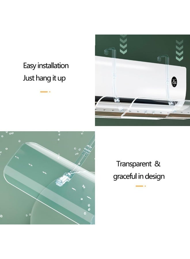 Yakiter Extended Size AC Air Deflector(50-150cm), Yakiter Split Ac Adjustable Flow Deflector,Adjustable Retractable Punch-free Anti Direct Blowing Deflector for Home Office,Suitable for Split air conditioners - Image 4