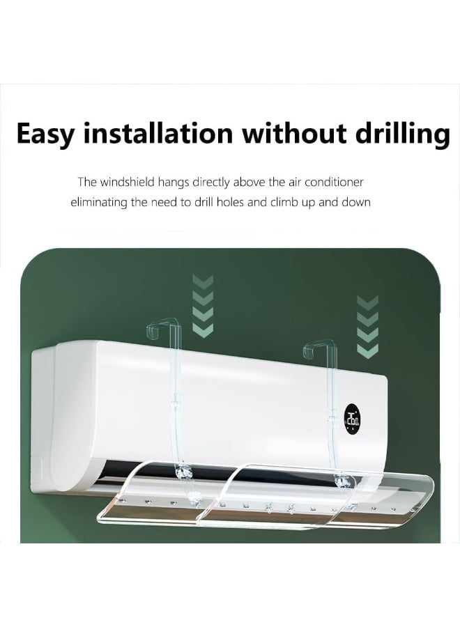 Yakiter Extended Size AC Air Deflector(50-150cm), Yakiter Split Ac Adjustable Flow Deflector,Adjustable Retractable Punch-free Anti Direct Blowing Deflector for Home Office,Suitable for Split air conditioners - Image 3