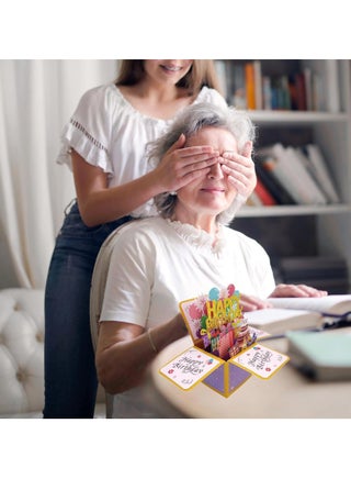 3D Happy Birthday Card, Paper Pop Up Birthday Cards Greeting Cards with Blank Card and Envelope, Unique Birthday Gift for Women Men Kids Husband Wife Mom Dad Daughter - view 3