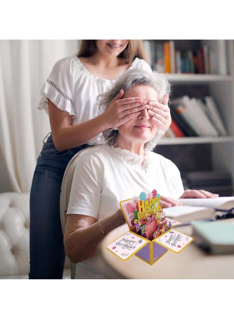 phomemo 3D Happy Birthday Card, Paper Pop Up Birthday Cards Greeting Cards with Blank Card and Envelope, Unique Birthday Gift for Women Men Kids Husband Wife Mom Dad Daughter - Image 3