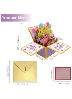 3D Happy Birthday Card, Paper Pop Up Birthday Cards Greeting Cards with Blank Card and Envelope, Unique Birthday Gift for Women Men Kids Husband Wife Mom Dad Daughter - pzsku/Z40972E2CEF45DE58D38EZ/45/_/1727603479/819970e3-0b83-404c-8553-6bd4b5bf69dd