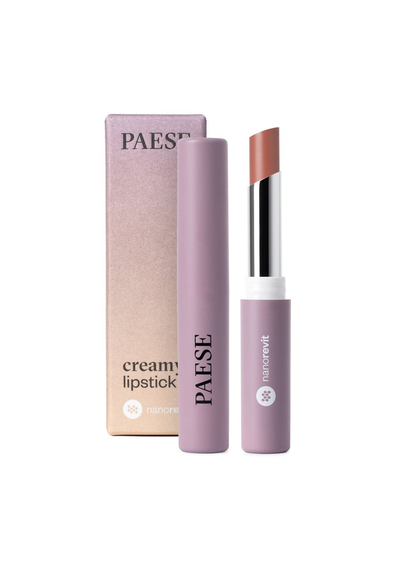 Paese Nanorevit Creamy Lipstick moisturize, smooth and soften with semi matte finish, 10 Beauty Brown  - Image 1