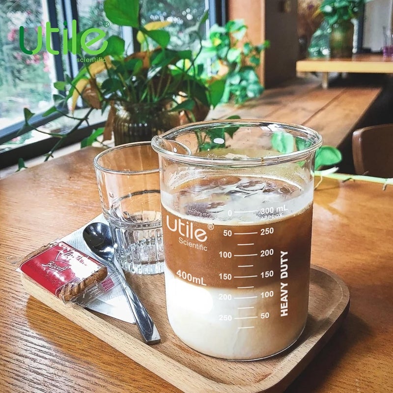 UTILE Beaker Set, Low Form Glass Beakers, 3 Sizes of Vol.50ml 100ml 250ml, 3.3 Borosilicate Glass with Double Scale Printed Graduation, 4099.0004.1 - Image 5