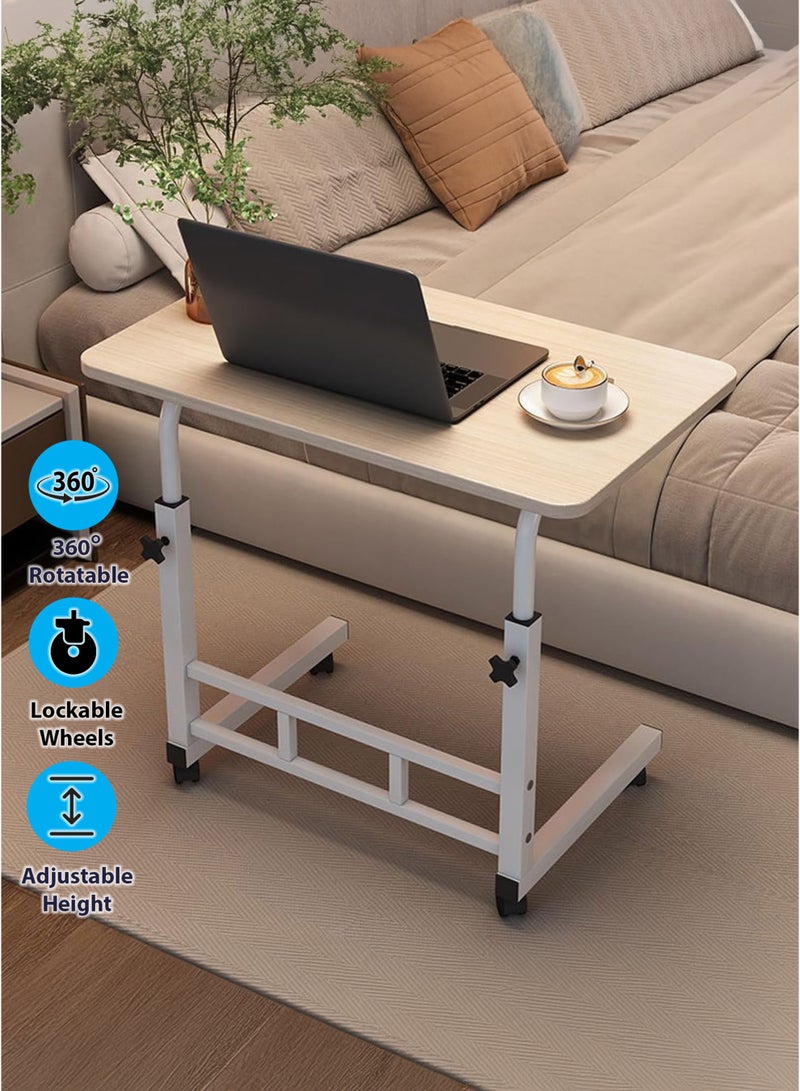 Toshionics Upgraded Metal Base Adjustable Height Multipurpose Laptop Table with Wheels Mobile Computer Desk for Work from Home Study Gaming Portable Overbed Table Sofa Table Bedside Desk Rolling Workstation for Home and Office Use - Image 2