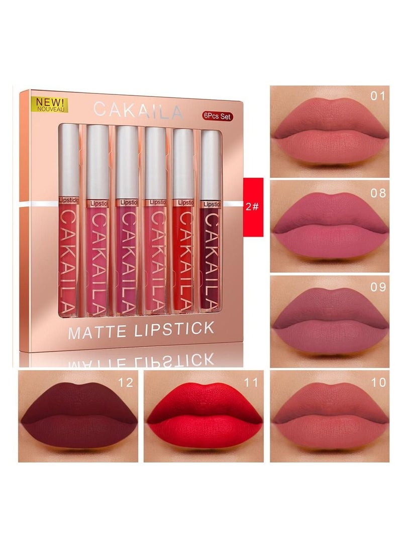 CAKAILA 6-Piece Matte Waterproof Liquid Lipgloss Set B  - Image 2