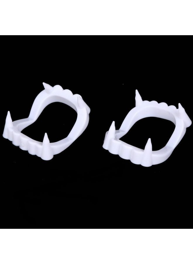 Loquat Vampire Braces  Fool's Day Toy Funny False Braces Zombie Teeth Cosplay Fake-Color:Upgraded White False Teeth 2 * * - Image 1