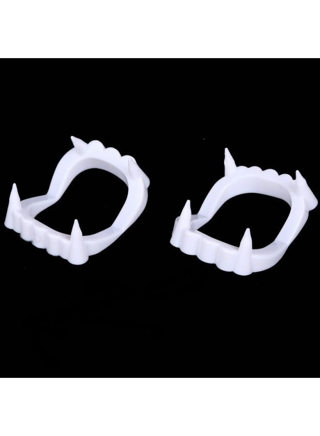 Loquat Vampire Braces  Fool's Day Toy Funny False Braces Zombie Teeth Cosplay Fake-Color:Upgraded White False Teeth 2 * * - Image 3