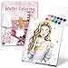 BSCOOL Water Coloring Book for Beginners Painting Kits for Kids Ages 5 and up Watercolor Book with 12 Paint Palettes 1 Brush and Guides Fashion Painting for Girls with 15 PreDrawn Models - Image 3