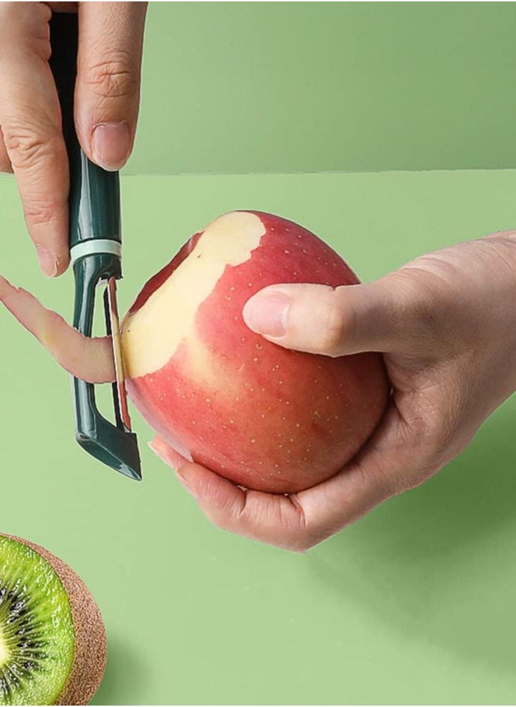 Y&D Peeler, Fruit and Vegetable Grater Portable Kitchen Gadgets Peeler 2-piece Set Stainless Steel Double-sided Serrated Shredding Tools for a Variety of Fruits Vegetables (green)  - Image 5