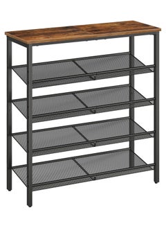 Chulovs Shoe Rack for Entryway and Small Spaces, 5-Tier Shoe Organizer with Adjustable Mesh Shelves, 16-20 Pairs of Shoes, Spacious Floor Mount, Metal, Industrial, Shoe Shelf for Closet  - Image 1