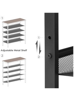 Chulovs Shoe Rack for Entryway and Small Spaces, 5-Tier Shoe Organizer with Adjustable Mesh Shelves, 16-20 Pairs of Shoes, Spacious Floor Mount, Metal, Industrial, Shoe Shelf for Closet  - Image 4