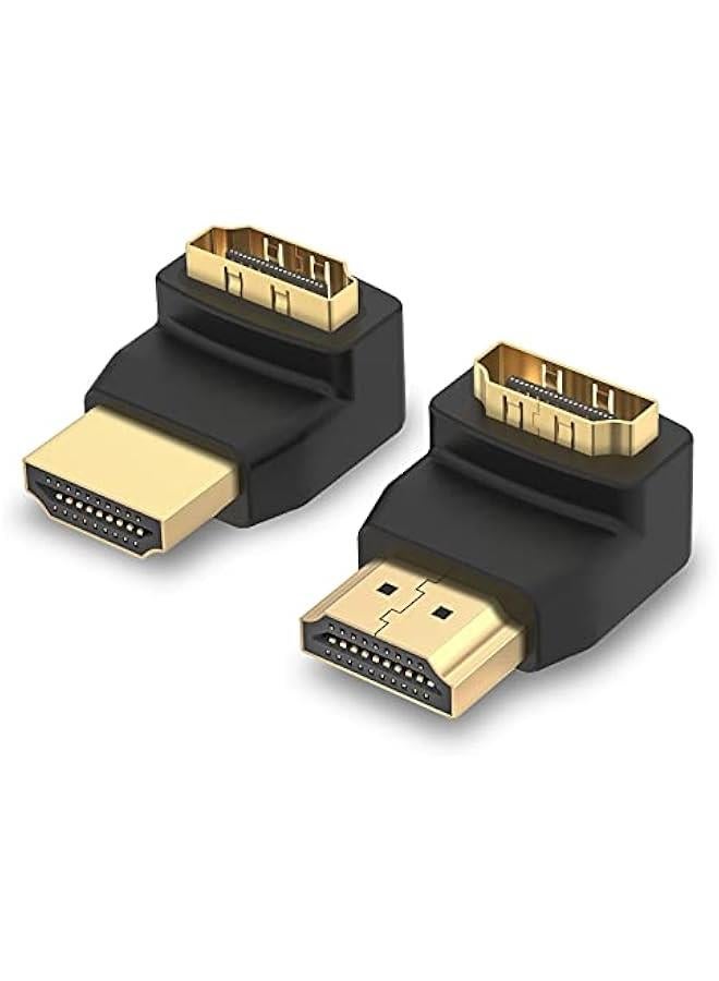 HDMI 90 and 270 Degree Adapter 2-Pack, Right Angle HDMI Male to Female L Adapter Connector 3D&4K Supported - Image 1