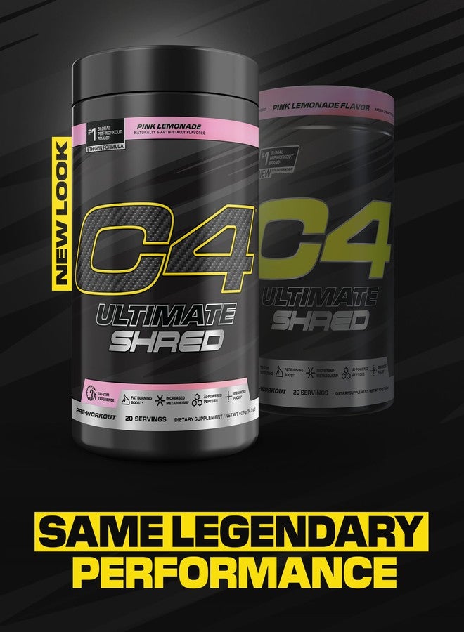C4 Cellucor C4 Ultimate Shred Pre Workout Powder, Metabolism Supplement with Cayenne Extract+300mg Caffeine+TeaCrine+Dynamine - Pink Lemonade, 20 Servings - Image 4