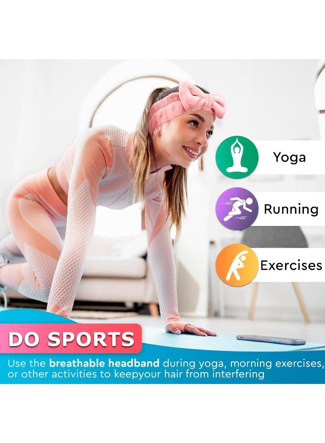 MOMENT Spa Headband, Makeup Headband, Bow Headband For Washing Face, Teen Girls Fuzzy Skincare Headbands, Skincare Headbands, Hair Bands For Women - Image 4