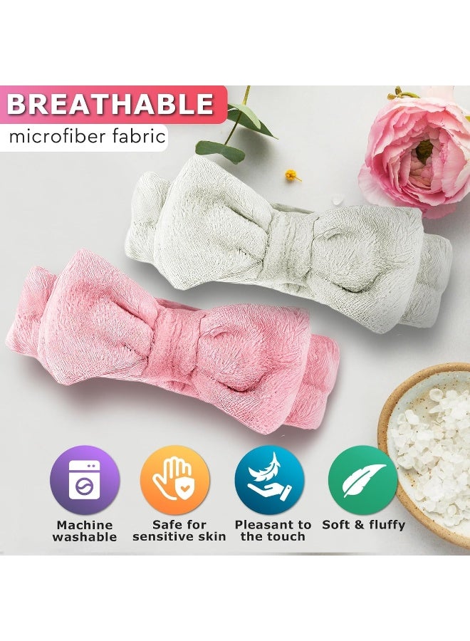 MOMENT Spa Headband, Makeup Headband, Bow Headband For Washing Face, Teen Girls Fuzzy Skincare Headbands, Skincare Headbands, Hair Bands For Women - Image 2