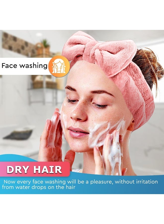 MOMENT Spa Headband, Makeup Headband, Bow Headband For Washing Face, Teen Girls Fuzzy Skincare Headbands, Skincare Headbands, Hair Bands For Women - Image 5