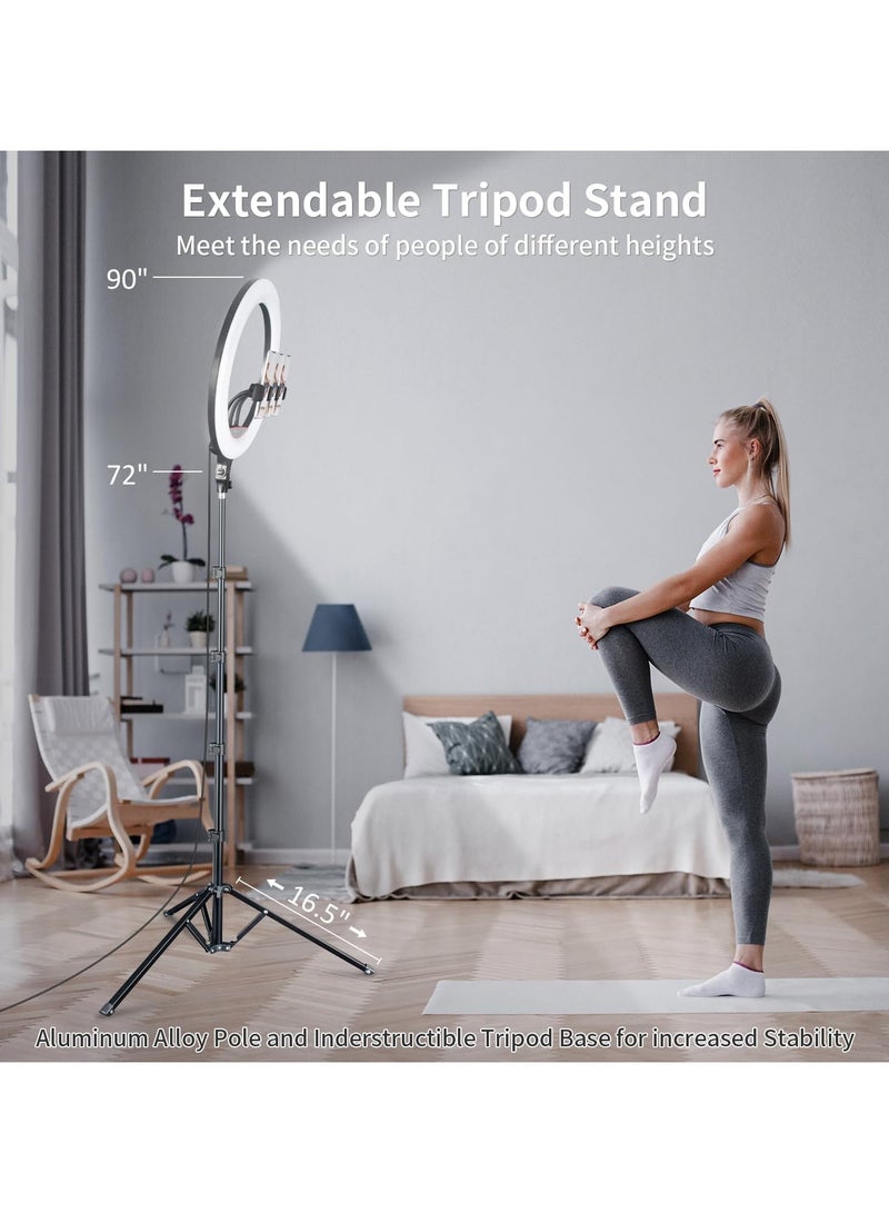 مصباح حلقي RGB مقاس 18 إنش مع حامل ثلاثي القوائم. - Image 2