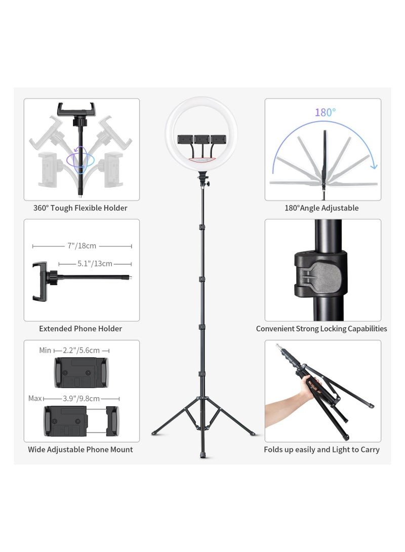 مصباح حلقي RGB مقاس 18 إنش مع حامل ثلاثي القوائم. - Image 3