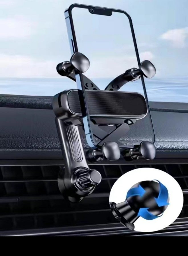 Car Phone Holder With Air Vent Clips Black - Image 3
