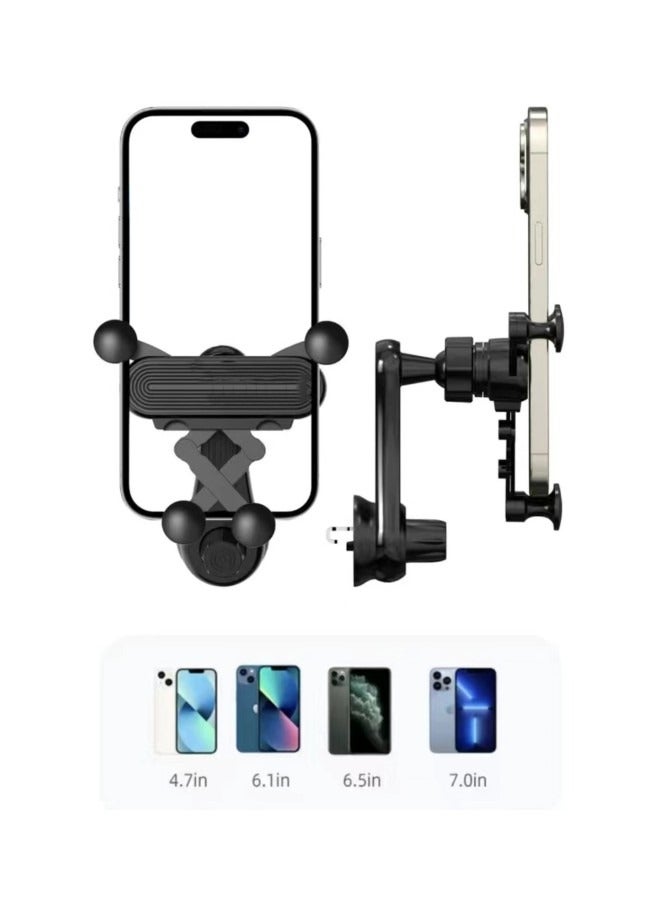 Car Phone Holder With Air Vent Clips Black - Image 2