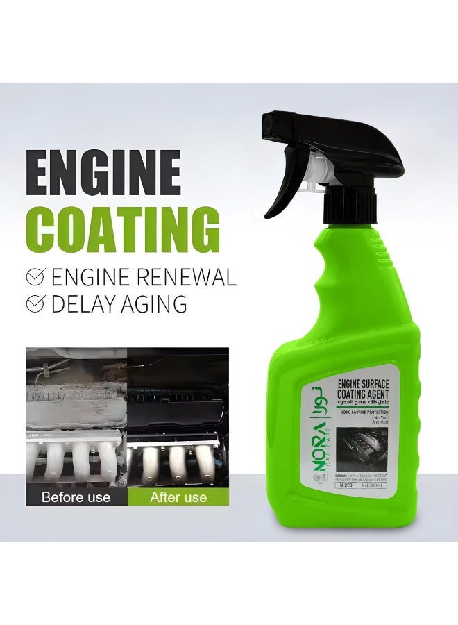 Nora Engine Renewal Surface Coating Agent 500ml, High-Tech Formula for Long-Lasting Protection, Shine & Anti-Aging Effect, Compatible for Car and Motorcycle Engines, N-228 - Image 5