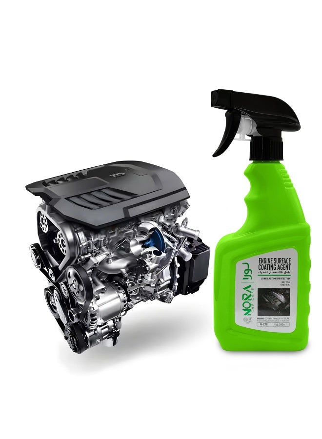 Nora Engine Renewal Surface Coating Agent 500ml, High-Tech Formula for Long-Lasting Protection, Shine & Anti-Aging Effect, Compatible for Car and Motorcycle Engines, N-228 - Image 1