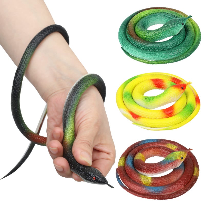 LXS Rubber Snakes to Keep Birds Away 4 Pieces Realistic Fake Rubber Snake Toys for Garden Props to Scare Birds Squirrels and Mice - Image 4