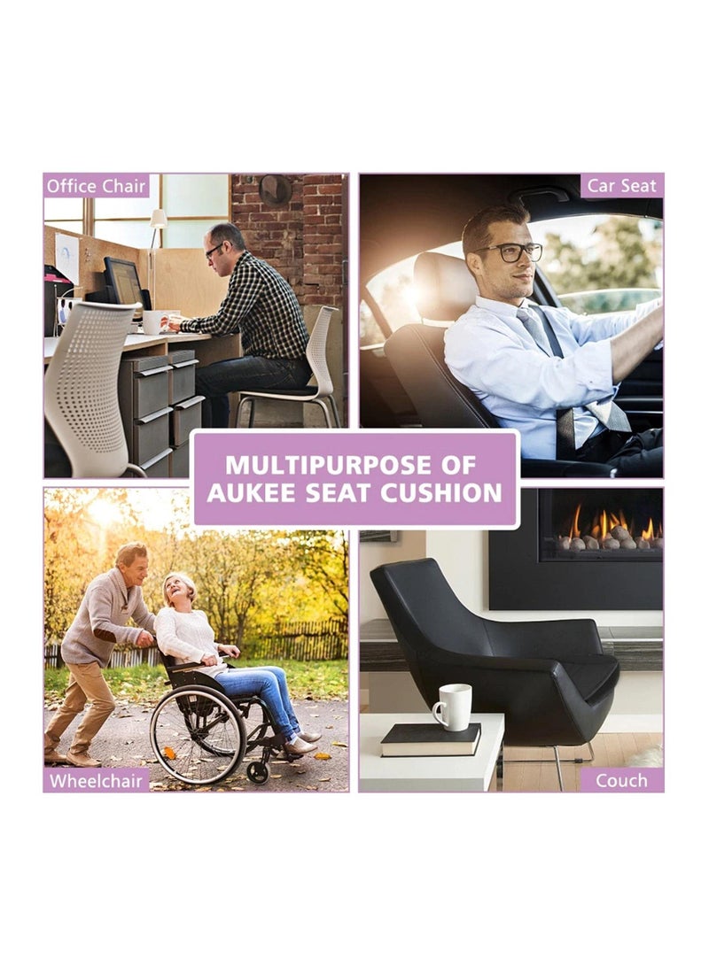 SYOSI وسادة مقعد السيارة من قطن الذاكرة، وسادة مقعد السائق في السيارة، وسادة مقعد مكتب للاستخدام المنزلي من فوم الذاكرة، وسادة مقعد سائق عالمية قابلة للتنفس، واقي مقعد غير قابل للانزلاق للاستخدام في المنزل أو السيارة (49 سم، أسود) - Image 5