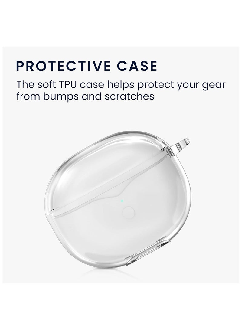 حافظة سيليكون شفافة لسماعات SoundPEATS Air 3، غطاء واقي مع مشبك وحبر تنظيف - شفاف - Image 4
