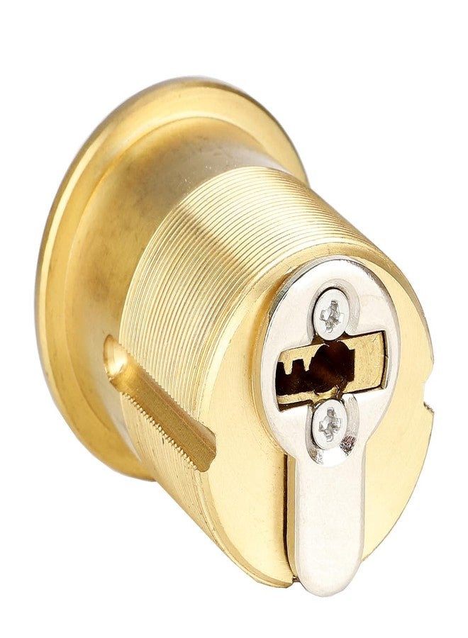 Jeriup Mortise Lock Cylinder,1-1/4"(Overall Length: 32mm), Satin Brass, Copper (Brass) Cylinder, Lock core, dimple Keyway, Standard Outdoor & Indoor Use, Door Replacement Cylinder Lock with 5 Keys - Image 4