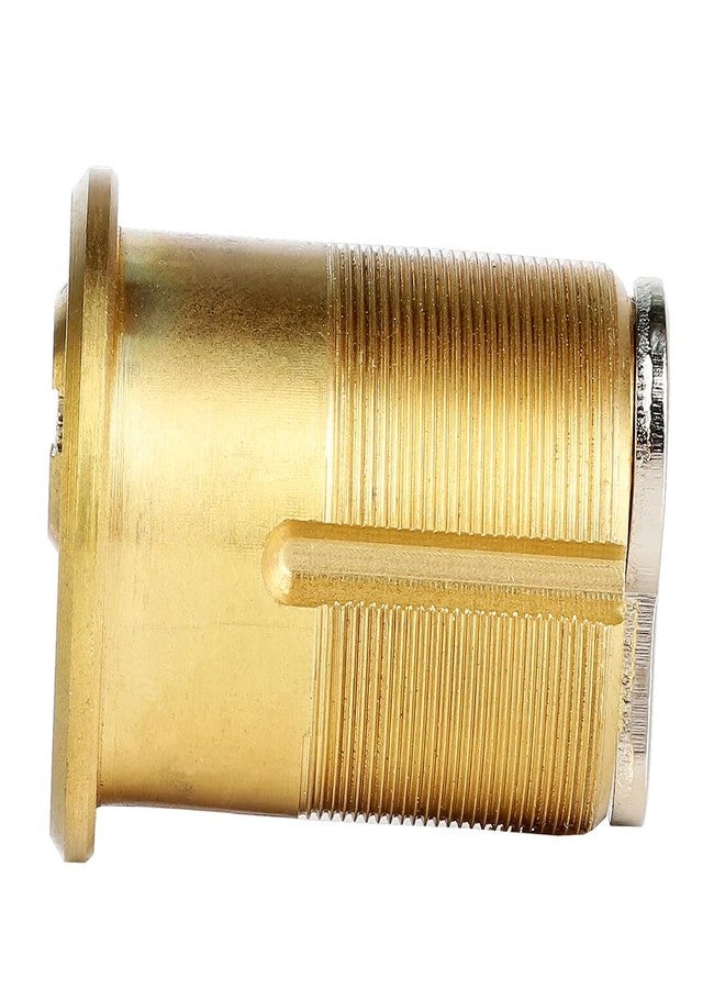 Jeriup Mortise Lock Cylinder,1-1/4"(Overall Length: 32mm), Satin Brass, Copper (Brass) Cylinder, Lock core, dimple Keyway, Standard Outdoor & Indoor Use, Door Replacement Cylinder Lock with 5 Keys - Image 5
