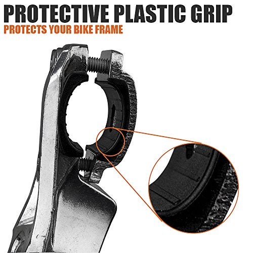 BV Rear Bike Stand for 24"-28" Bikes - Adjustable Bike Kickstand for Adult Bike with 8 Height Levels, Non-Slip Foot & Clamp Grip - Weather-Resistant Aluminum Alloy Bicycle Stand for Road, Mountain BMX - Image 4