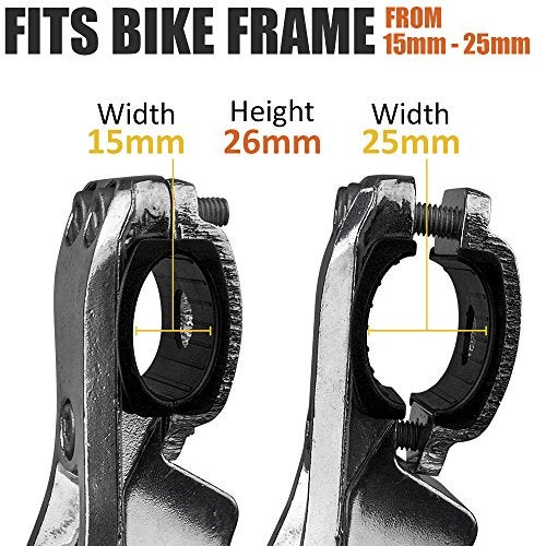 BV Rear Bike Stand for 24"-28" Bikes - Adjustable Bike Kickstand for Adult Bike with 8 Height Levels, Non-Slip Foot & Clamp Grip - Weather-Resistant Aluminum Alloy Bicycle Stand for Road, Mountain BMX - Image 5