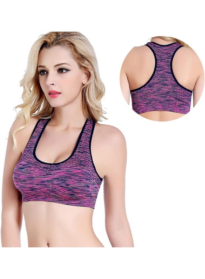 Rubik حمالة صدر رياضية للنساء، دعم عالي مبطن مضاد للصدمات بتصميم Racerback بدون seams جاف سريع تأثير عالي لليوغا وصالة الألعاب الرياضية والتدريب والجري واللياقة البدنية (كبير، وردي فاتح) - Image 1