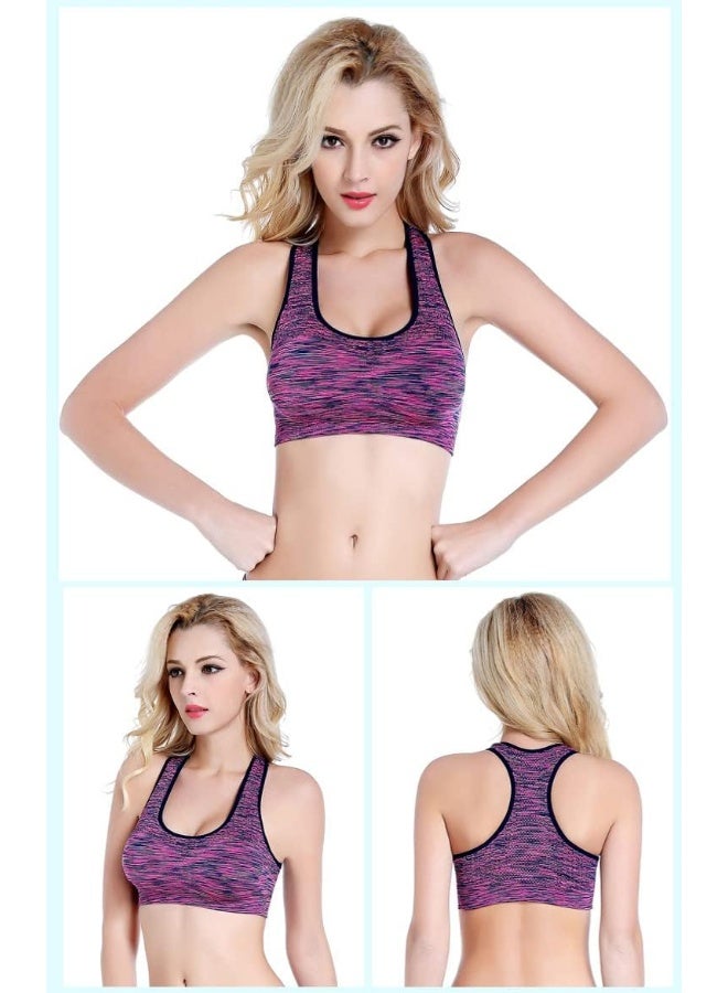 Rubik حمالة صدر رياضية للنساء، دعم عالي مبطن مضاد للصدمات بتصميم Racerback بدون seams جاف سريع تأثير عالي لليوغا وصالة الألعاب الرياضية والتدريب والجري واللياقة البدنية (كبير، وردي فاتح) - Image 3