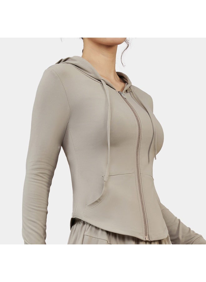 High Elastic Hoodie Yoga Jacket Women Spring Autumn Breathable Comfortable Thin Sport Coats Outdoor Running Cycling Fitness Top - Image 1