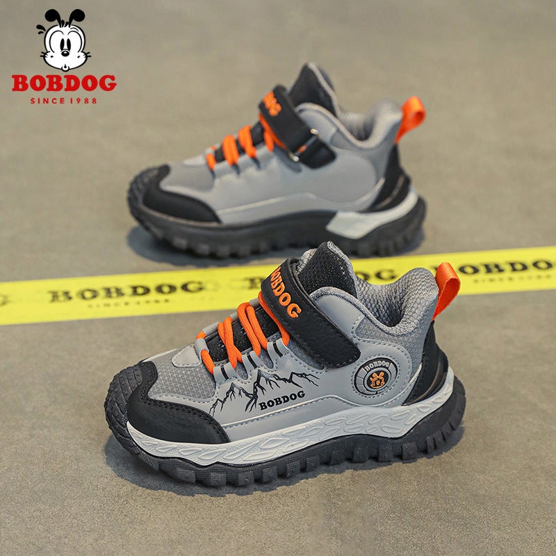 Babudou Kidsren'S Shoes Kidsren'S Sports Shoes 2025 Leather Non-Slip Running Shoes For Boys And Girls Outdoor Trendy Kidsren'S Shoes - Image 4