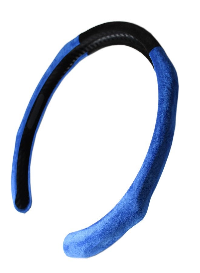 PartsTo Quick Install Sporty Suede Steering Wheel Cover with Blue Stripe for 14½ to 15 inches Car Sedan Coupe SUV Pickup Steering Wheel 14.5 to 15 inches - Image 1