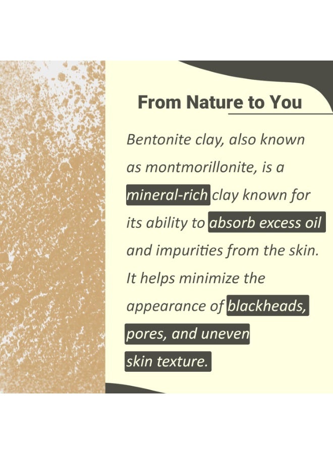 minature Mi Nature Multani Mitti Clay Powder 227g (8 Oz) | 100% Pure Bentonite Fuller's Earth | Natural Clay for Face Masks, Skin Care and Hair Conditioning - Image 2