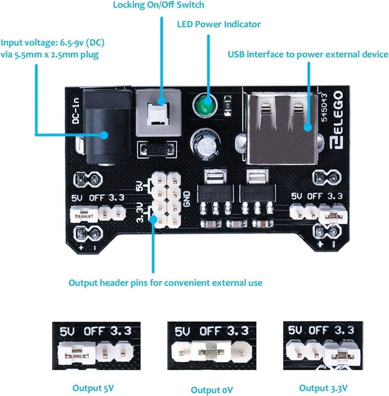 ELEGOO Electronic Fun Kit Bundle with Breadboard Cable Resistor, Capacitor, LED, Potentiometer total 235 Items for Arduino - Image 4