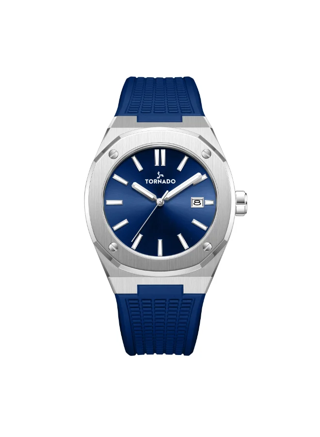 تورنيدو TORNADO Men's Analog with date Display Blue Dial Watch - T23003-SSNN