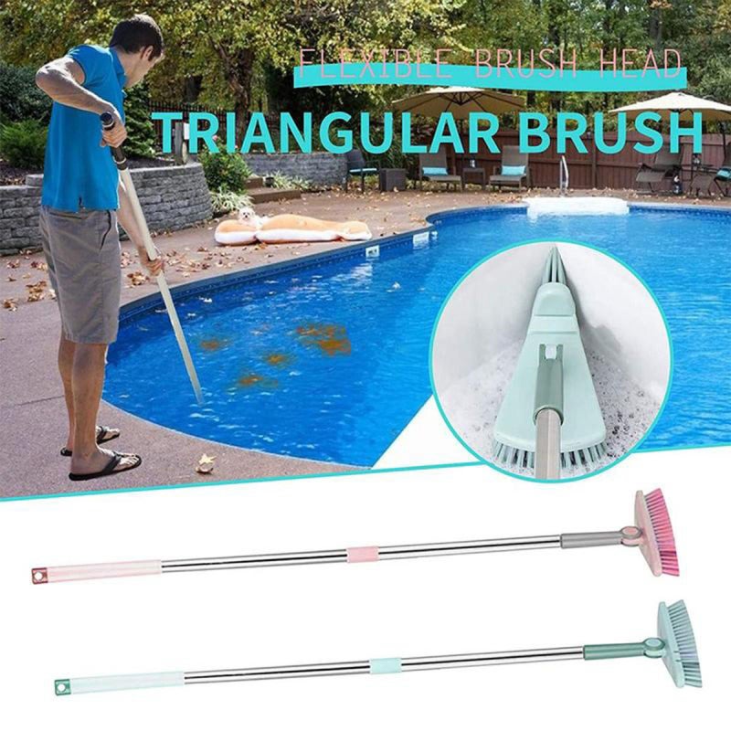 Bathtub Cleaning Brush: Flexible Head Design - Long Stainless Steel Handle for Bathroom Kitchen Hard-To-Reach Corners - Image 3
