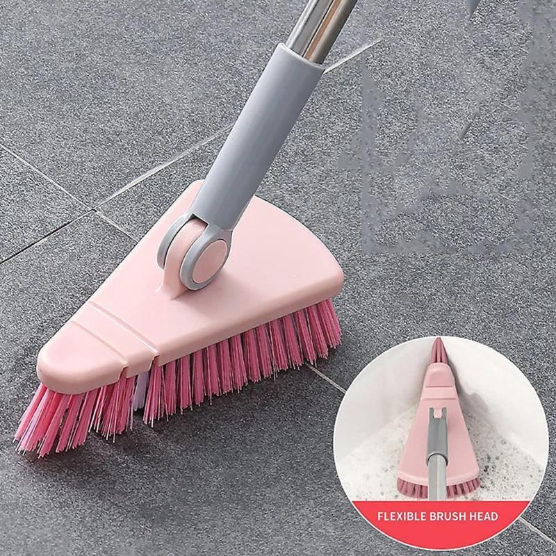 Bathtub Cleaning Brush: Flexible Head Design - Long Stainless Steel Handle for Bathroom Kitchen Hard-To-Reach Corners - Image 2